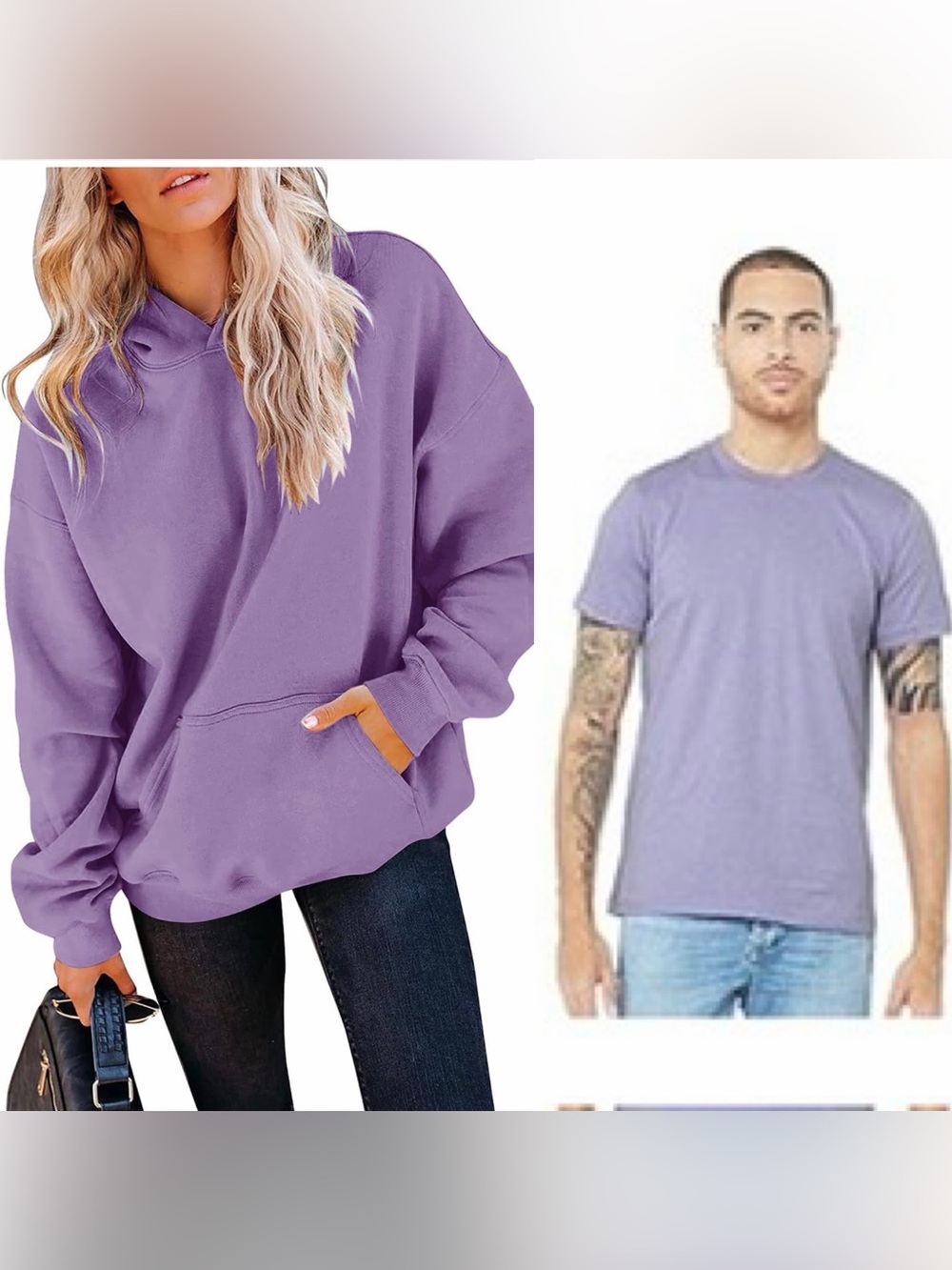 Lavender hoodie sweatshirt and t shirt